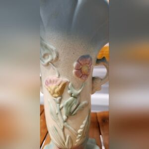 Floral Ceramic Vase with Pastel Accents